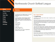 Tablet Screenshot of northwoodschurchsoftball.com
